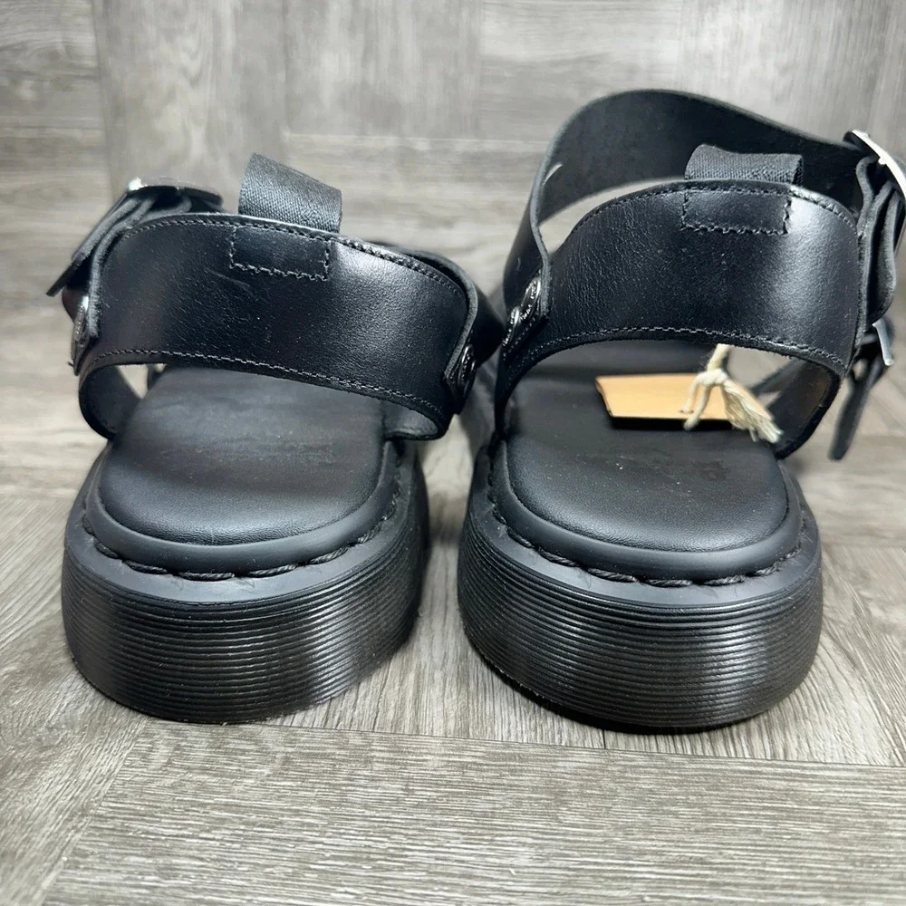 Dr. Martens Gryphon Sandals Mens 14 Black Leather Strappy Gladiator NEW